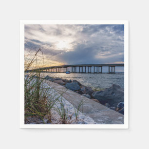 Destin East Pass Sunset Paper Napkin