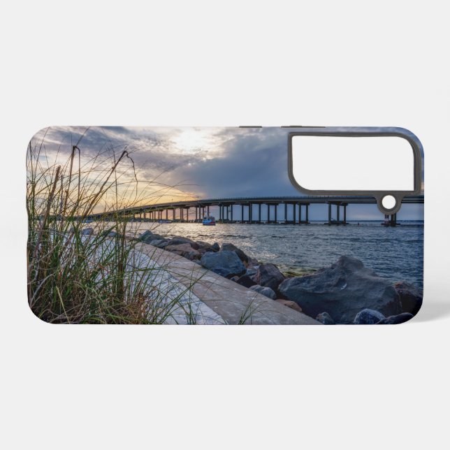 Destin East Pass Sunset Samsung Phone Case (Back Horizontal)