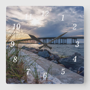 Destin East Pass Sunset Wall Clock