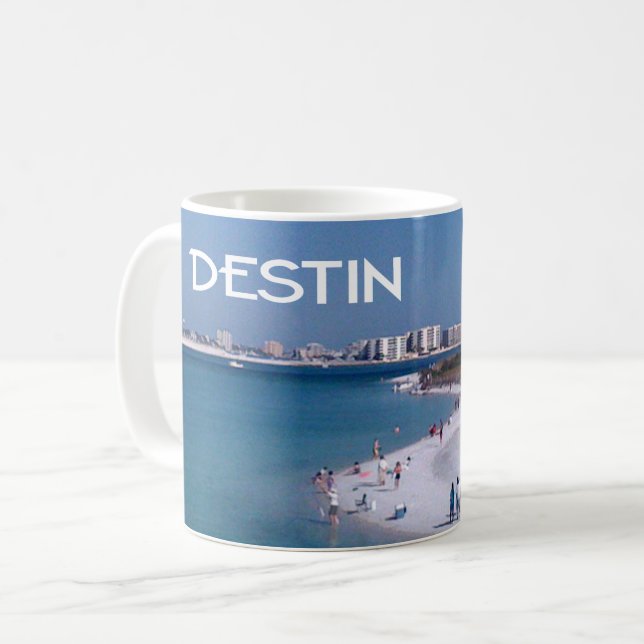 Destin, Florida beach and skyline Coffee Mug (Front Left)