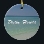 Destin Florida Beach Ceramic Tree Decoration<br><div class="desc">A beautiful photograph of the white sand beach of Destin,  Florida. I love their soft white sandy shores and crystal clear blue and turquoise waters of the ocean.</div>