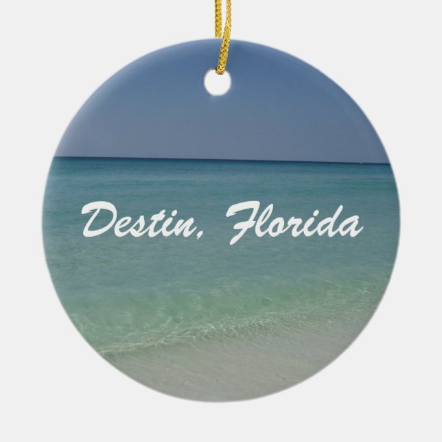 Destin Florida Beach Ceramic Tree Decoration (Front)