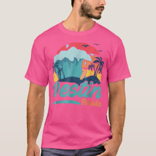 Destin Florida Beach Summer Surfing Sun Set Palm T T-Shirt