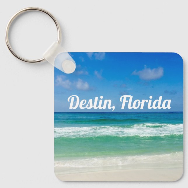 Destin Florida Beautiful Customisable Beach Photo Key Ring (Front)