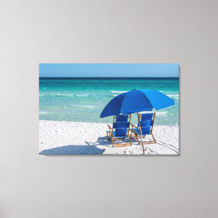 Destin Florida Chairs And Umbrella Canvas Print