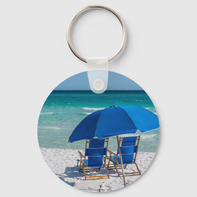 Destin Florida Chairs And Umbrella Key Chain (Front)