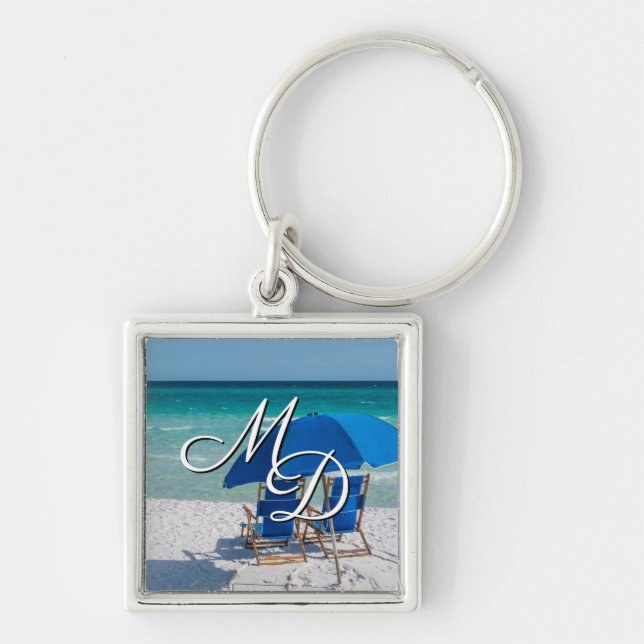 Destin Florida Chairs And Umbrella Keychain (Front)