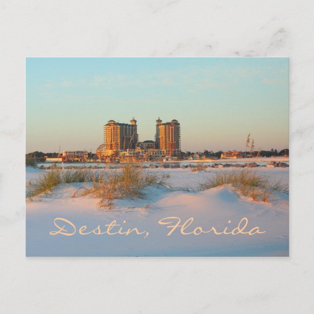 Destin Florida - Emerald Grande at sunset Postcard (Front)