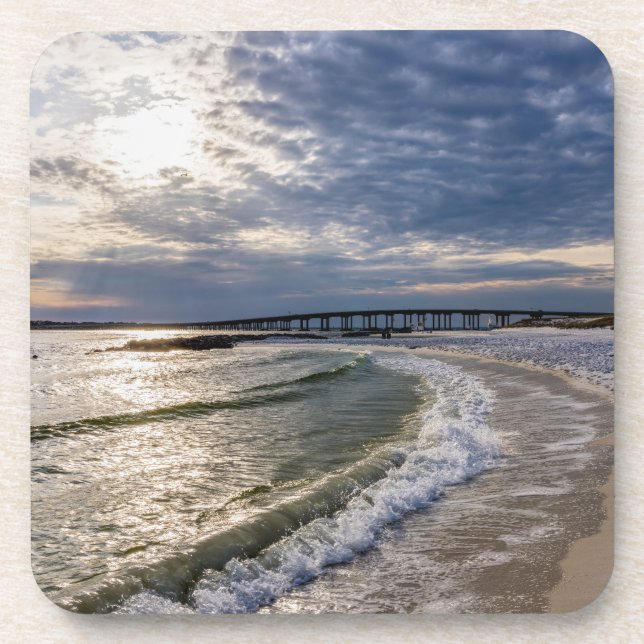 Destin Florida Evening Waves Coasters Set (Front)