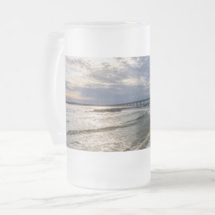 Destin Florida Evening Waves Frosted Beer Mug