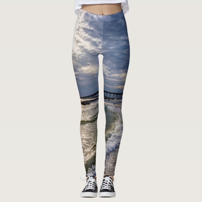 Destin Florida Evening Waves Leggings (Front)