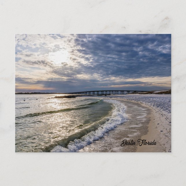 Destin Florida Evening Waves Postcard (Front)