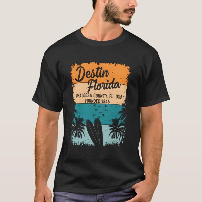 Destin Florida Fl Beach And T-Shirt (Front)