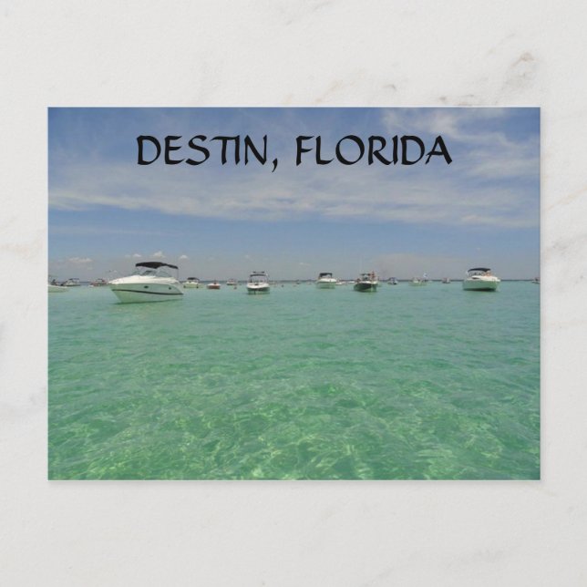 DESTIN FLORIDA NAUTICAL POSTCARD ON CRAB ISLAND (Front)