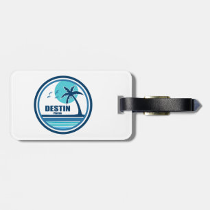 Destin Florida Palm Tree Birds Luggage Tag