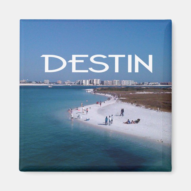 Destin Florida photo of beach and skyline  Magnet (Front)