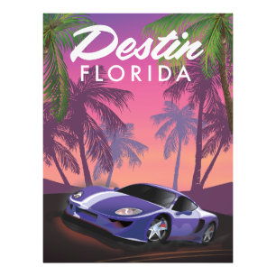 Destin Florida USA sports car poster. Photo Print