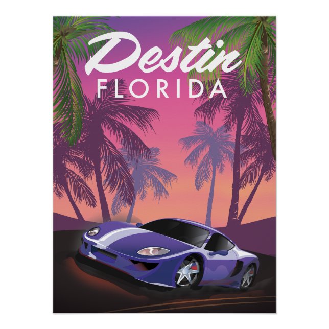 Destin Florida USA sports car poster. Poster (Front)
