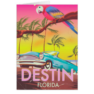 Destin Florida USA vintage travel poster.