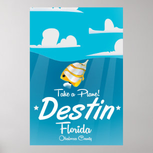 Destin Florida vintage travel poster. Poster