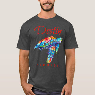 Destin Florida Watercolor Sea Turtle T-Shirt