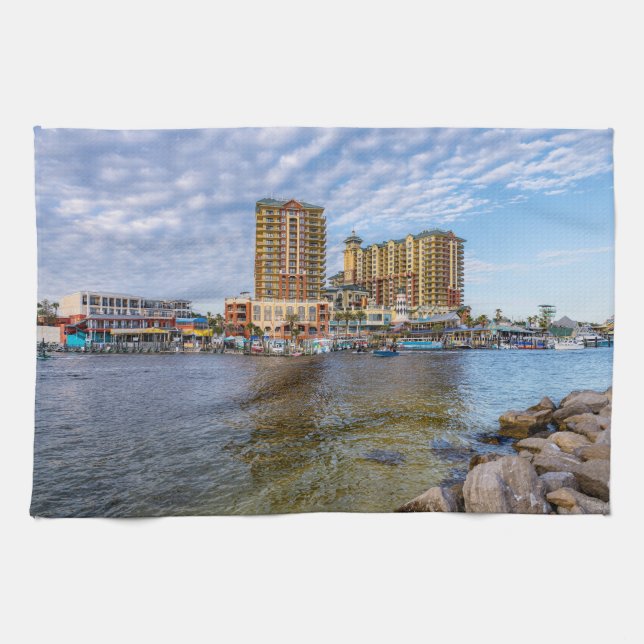 Destin Harbour Boardwalk Kitchen Towel (Horizontal)
