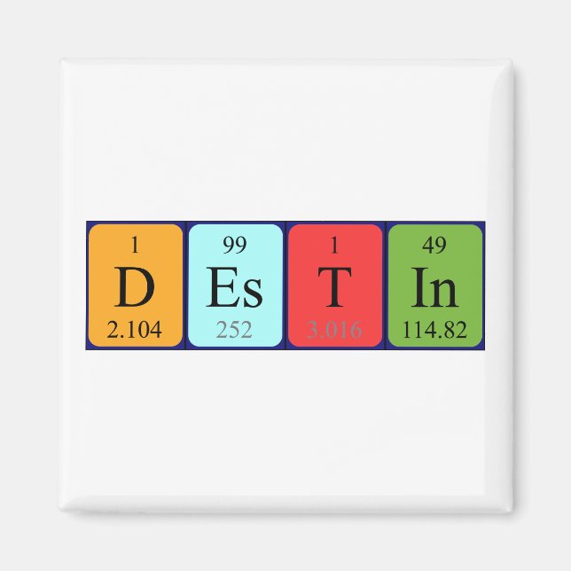 Destin periodic table name magnet (Front)
