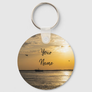 Destin Sunset And Helicopters Key Chain