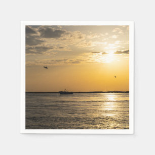 Destin Sunset And Helicopters Paper Napkins