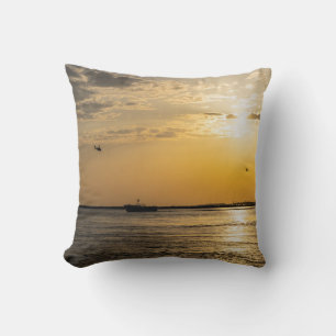 Destin Sunset And Helicopters Pillow