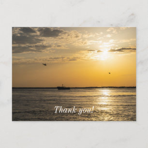 Destin Sunset And Helicopters Thank You Postcard