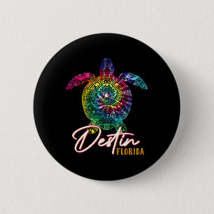 Destin Tie Dye Sea Turtle Florida Matching Family  6 Cm Round Badge