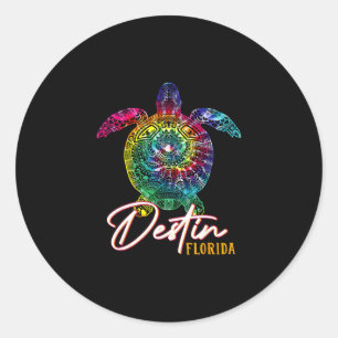 Destin Tie Dye Sea Turtle Florida Matching Family Classic Round Sticker