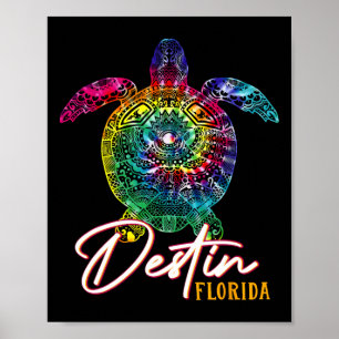 Destin Tie Dye Sea Turtle Florida Matching Family  Poster