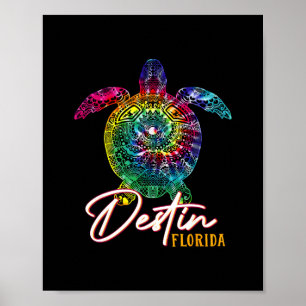 Destin Tie Dye Sea Turtle Florida Matching Family Poster