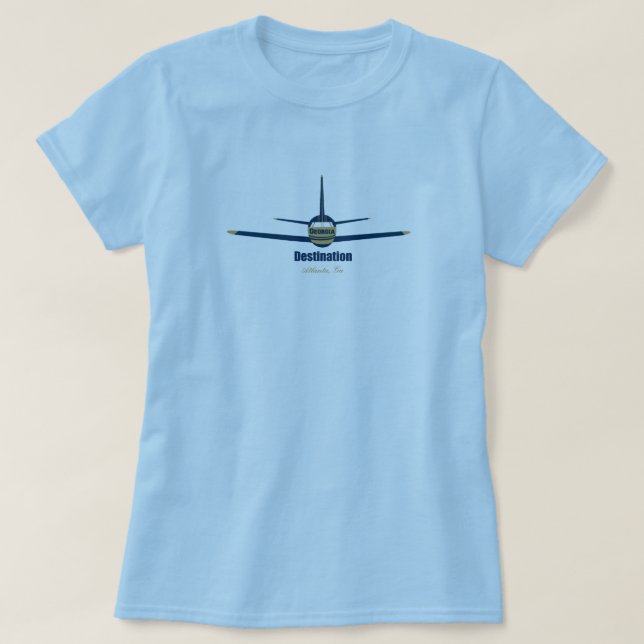 Destination Atlanta Georgia GA Aeroplane Airport  T-Shirt (Design Front)