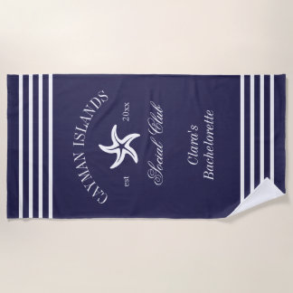 Destination Bachelorette Party  Social Club Logo  Beach Towel