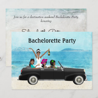 Destination Beach Wedding Bachelorette Party Invitation