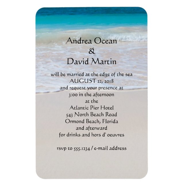 Destination Beach Wedding Custom Magnet Invitation (Vertical)