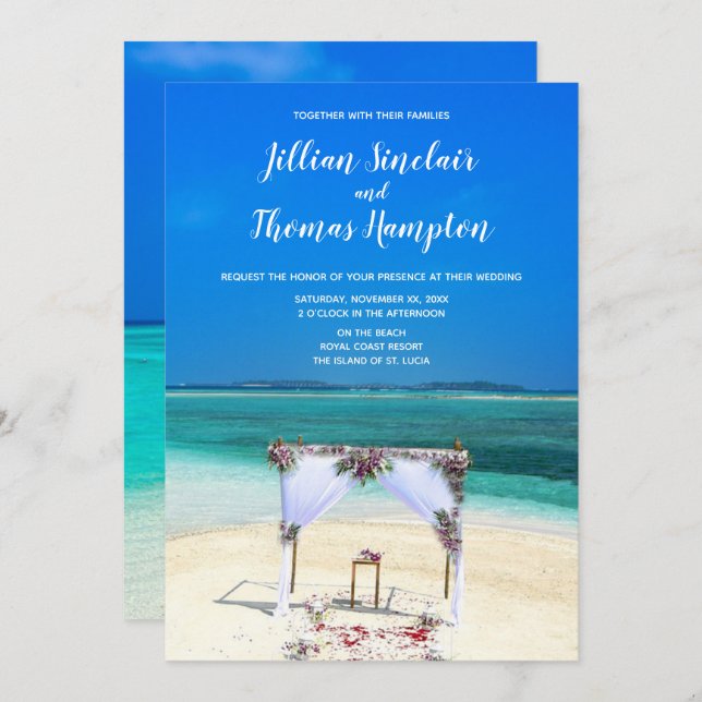 Destination Beach Wedding - Invitation (Front/Back)