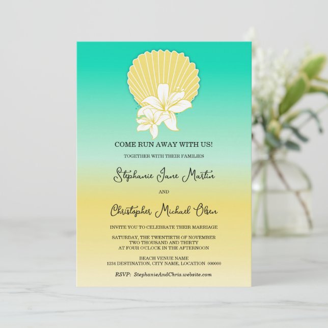 Destination Beach Wedding Invitation (Standing Front)