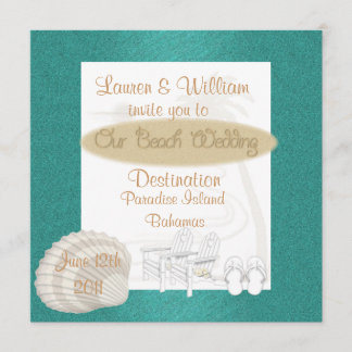 Destination Beach Wedding Invitations Template