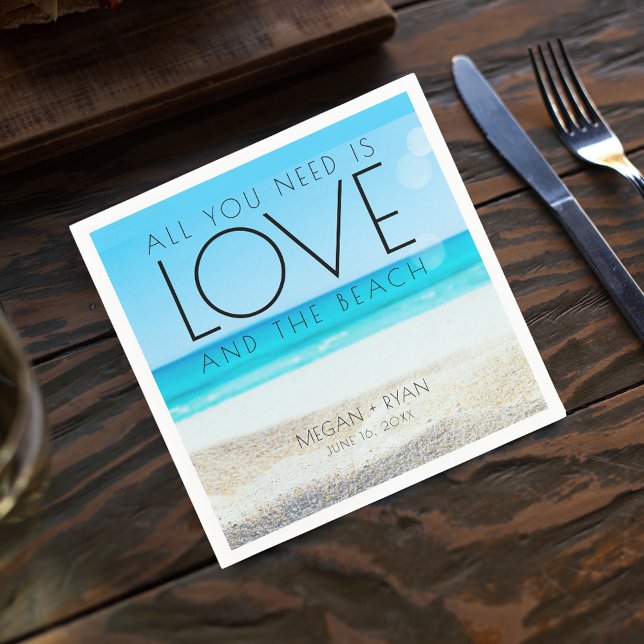 Destination Beach Wedding Napkin (Creator Uploaded)