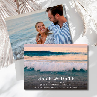 Destination Beach Wedding Photo Save The Date