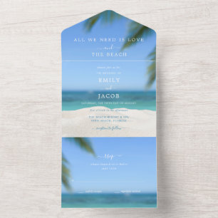 Destination Beach Wedding RSVP  All In One Invitation