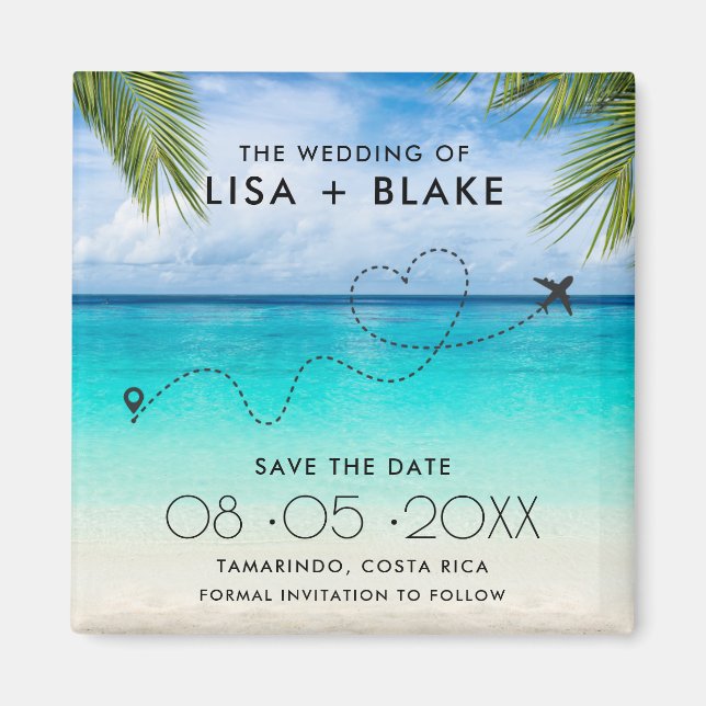 Destination Beach Wedding Save the Date Magnet (Front)