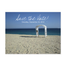Destination Beach Wedding Save the Date Postcard 1