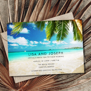 Destination Beach Wedding Simple Announcement