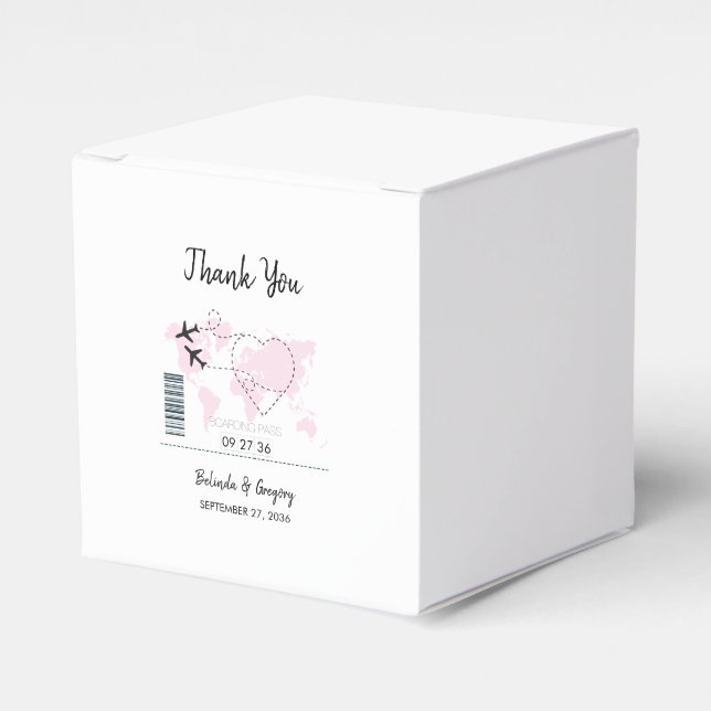 Destination Boarding Pass Wedding  Favour Box (Front Side)