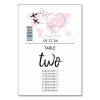 Destination Boarding Pass Wedding Guest Names